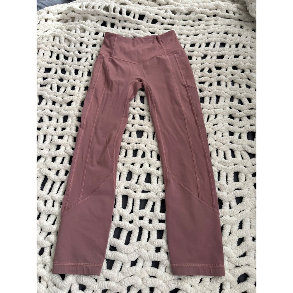 Lululemon All The Right Places Crop II 23" Leggings Mauve Pink Size 4 W6AMYS